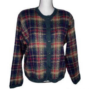 27. Vintage Paul Harris Design Plaid Mohair Cardigan Size Large